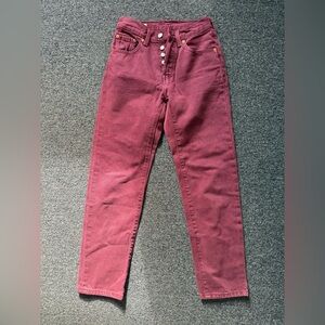 Levi's High Rise Jeans in Deep Red
